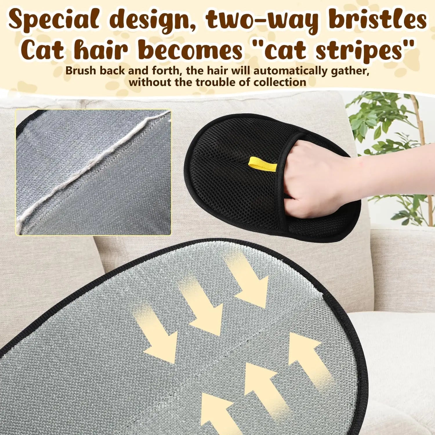 Magic Pet Static Hair Removal Gloves  Brush Hair Remover  Cat Hair Removal Tool  Hair Removal Brush Hair Removal Gloves